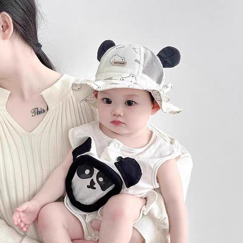 Cute Baby Bucket Hat Adjustable Sun Protection Fisherman Cap for Boys and Girls Thin Breathable Spring Summer Outdoor Headwear