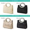 Plex 2-Way Pearl Handle Party Bag, Black, Women's, Lace Design, Gorgeous and Elegant (Black Pleated)
