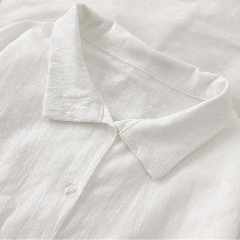 Spring Summer and Autumn Long-sleeved Shirt Female Niche White Shirt White Loose Autumn Top Coat Blouse