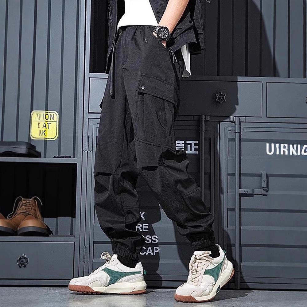 New Men's Casual Trousers Spring and Summer Loose Thin Versatile Functional Work Pants Multi-pocket