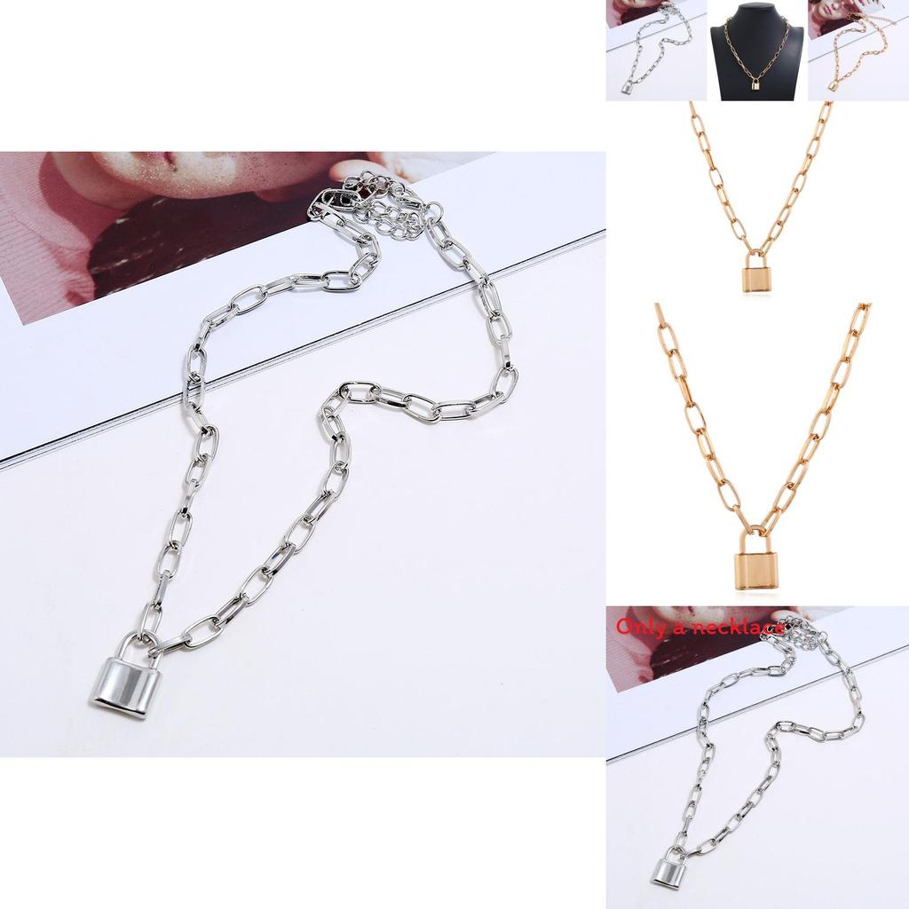 Collier à chaîne en métal style punk avec pendentif pour hommes et femmes