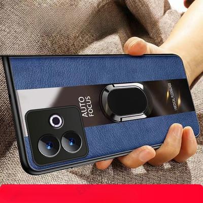 For OPPO Realme GT 7 7T Magnetic Ring Stand Holder Phone Case For Realme GT 7 Pro Luxury Leather Shockproof Bumper Back Cover