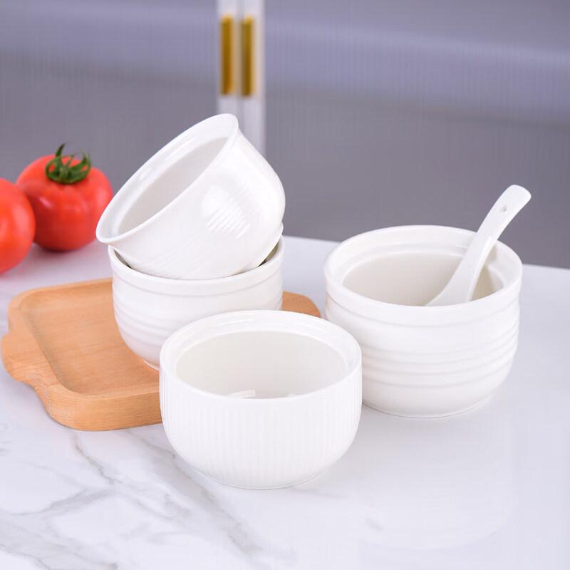 Lidless Ceramic Pumpkin Double Boiler Stew Bowls, Set of 8