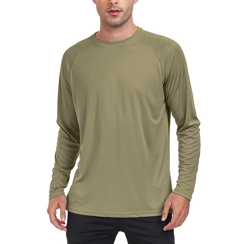 Long Sleeve T-shirt Men'sProtection Quick Dry Breathable Sunscreen T-shirt Hiking Fish Performance Tops
