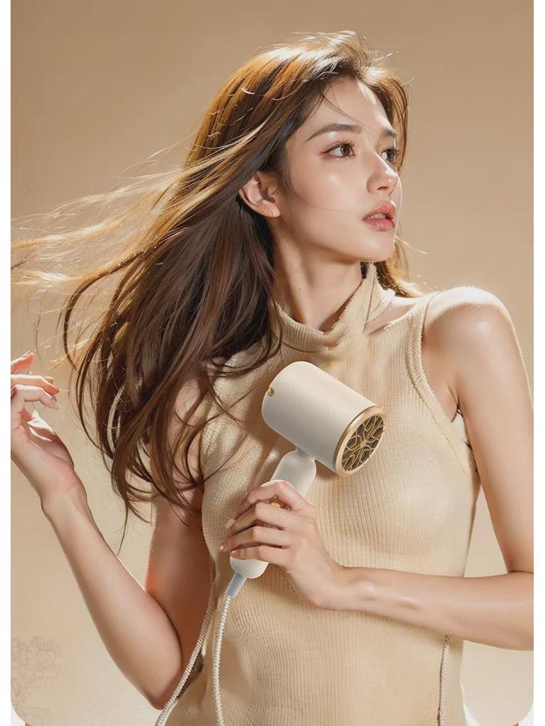 Foldable Negative Ion Hair Dryer with Blue Light for Home, Salon, and Dorm Use