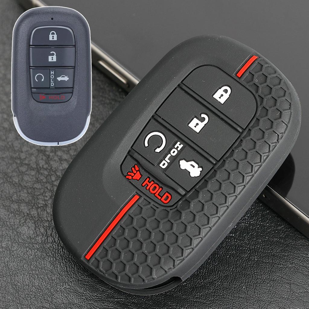 For Honda Civic Accord Pilot CRV Passport 2022 2023 Car Key Fob Ring Chain Cover Case Protector Shell Holder Silicone 5 Button