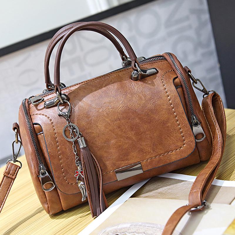 Vintage Women's Shoulder Bag Large Capacity Zipper Crossbody Bag With Removable Strap Handbag Shopping