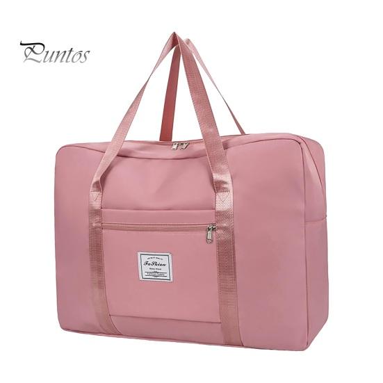 

Водонепроницаемая дорожная сумка для хранения вещей с застежкой-молнией, большая вместимость, многоцелевая сумка для багажа с усиленной ручкой S розовый