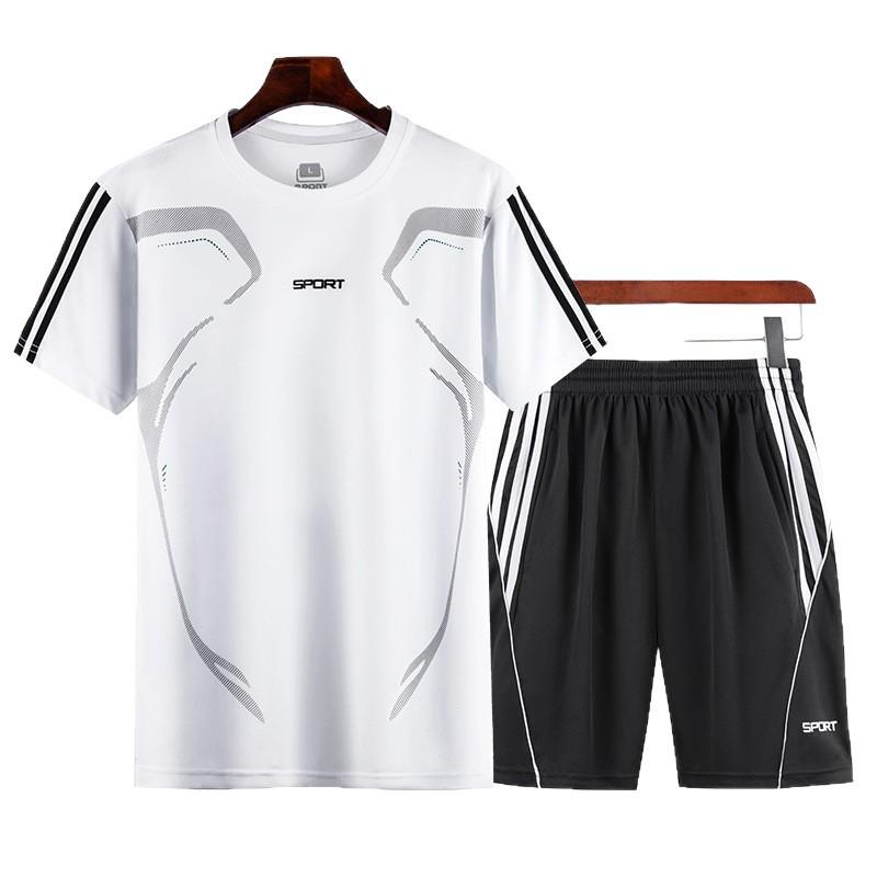 Men's Quick-Dry Summer Sports Set: Casual Short Sleeve and Shorts for Running and Fitness
