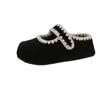 Fashion Square Toe Low Heel Shoes Women's Fashion Shallow Mouth One Strap Soft Sole Anti-Slip Wear-Resistant Wrapped Toe Slippers