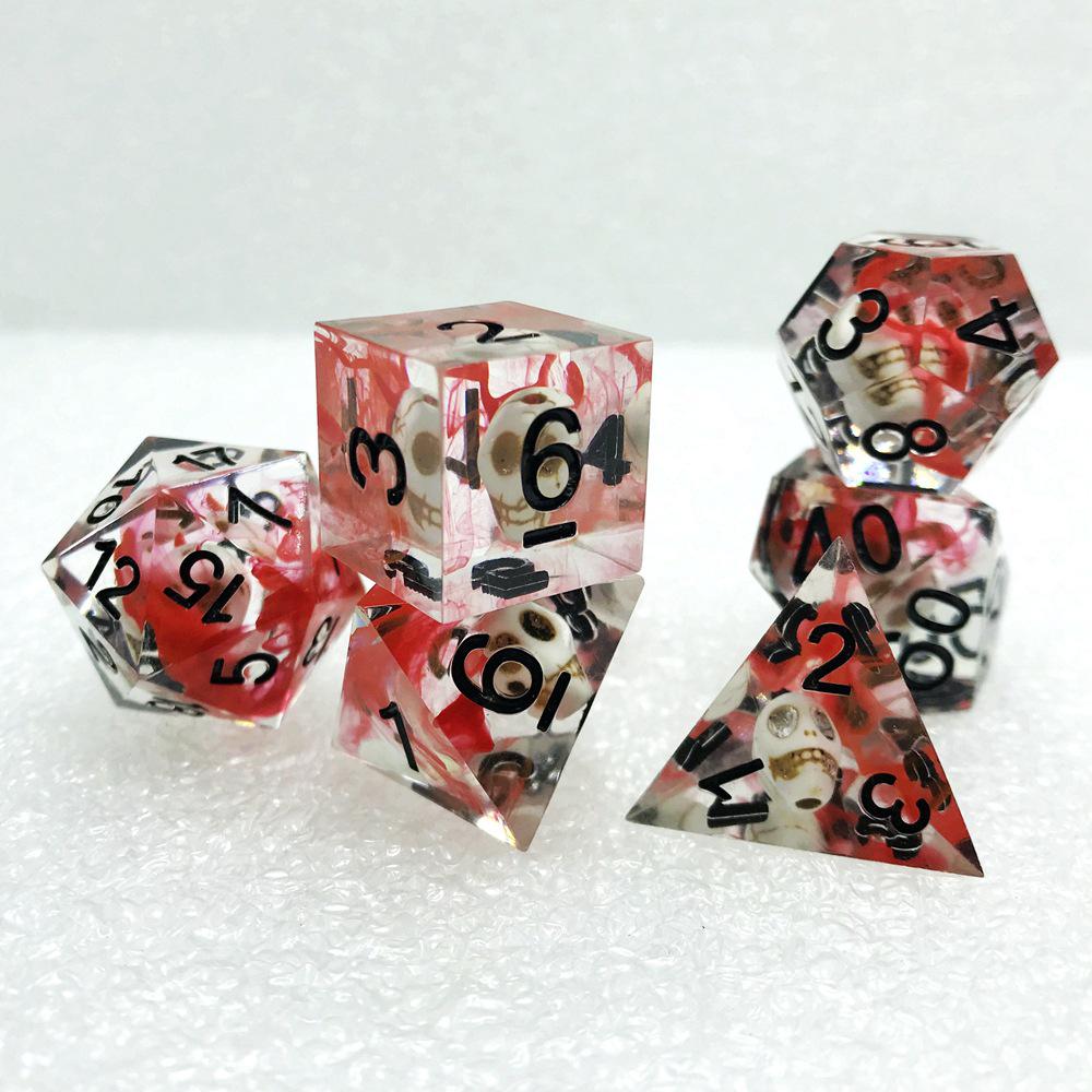 Blood Cloud Cthulhu Skull Resin Dice Set for DND RPGs