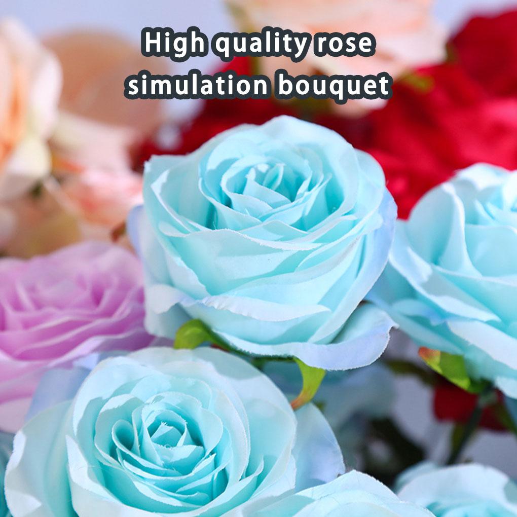 10 Heads Rose Artificial Flowers Bouquet Wedding Home Party Decor