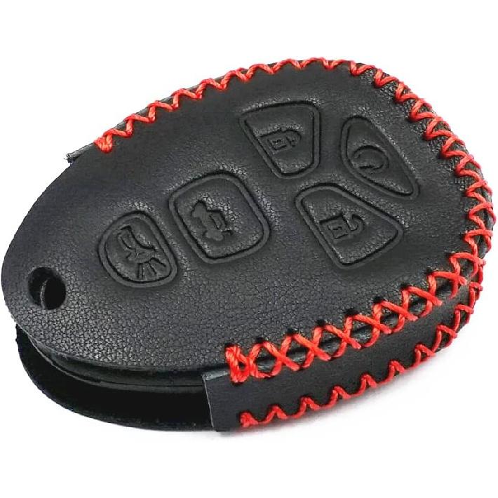 Black Leather for Chevy Traverse 2007-2016 Tahoe Suburban GMC Acadia Yukon XL Buick Enclave Cadillac Escalade Saturn Outlook 5 Buttons Smart Remote
