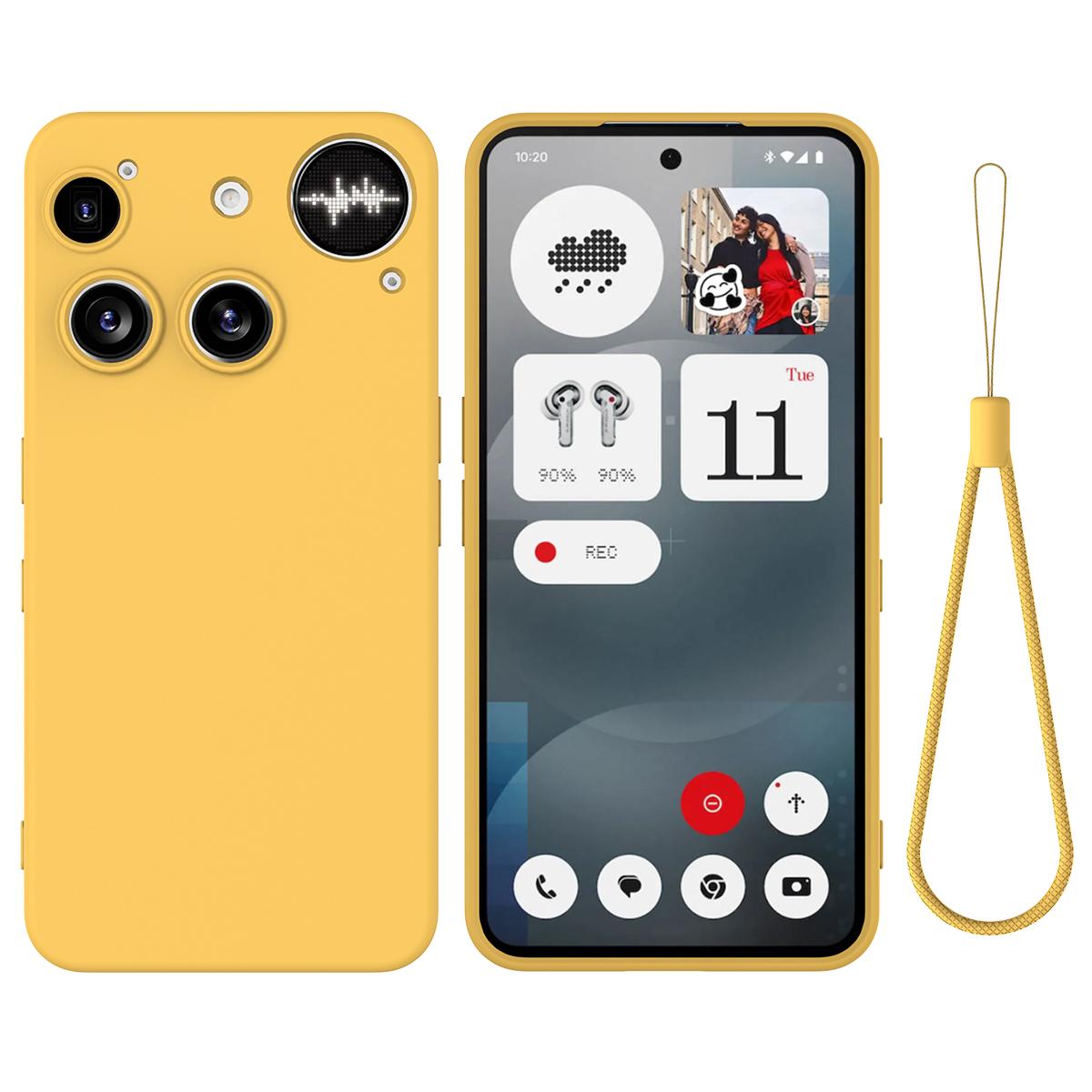 

For Nothing Phone (3) 5G Liquid Silicone Case Phone Back Cover with Hand Strap C