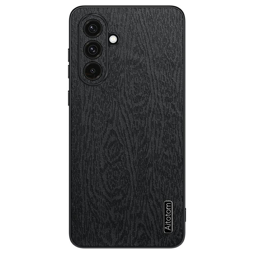For Samsung Galaxy A57 5G Case Wood Texture PU Leather Coated PC TPU Phone Cover