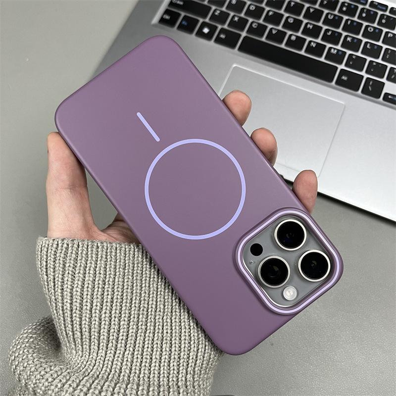 Ultra Thin PC Matte Thin Ring Magnetic Suction Suitable for IPhone 16 Apple 14 Mobile Phone Case 15 ProMax New Protective Case