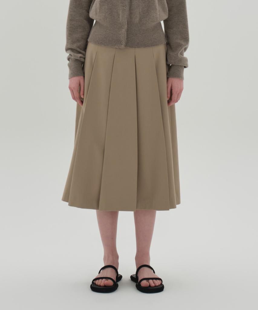 Jun By Jun K A-Line Pleated Skirt_Cappuccino