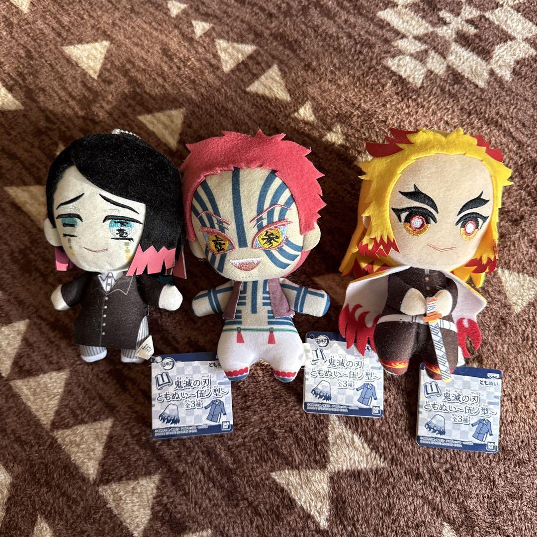 

[USED] Demon Slayer Akaza, Enmu, and Rengoku Plush Mascots with Tags