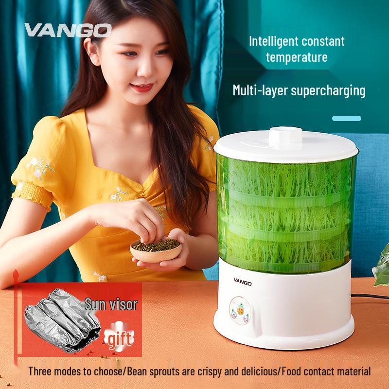 Smart Household Bean Sprout Machine: Large Capacity Self-Growing Bucket for Mung and Vegetable Sprouts