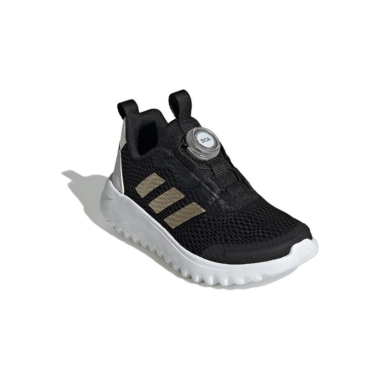 Adidas ActiveFlex BOA 3.0 Boa Fabric Comfortable Slip Resistant Low top Kids' Running Shoes Black Gold Kids' IG0588