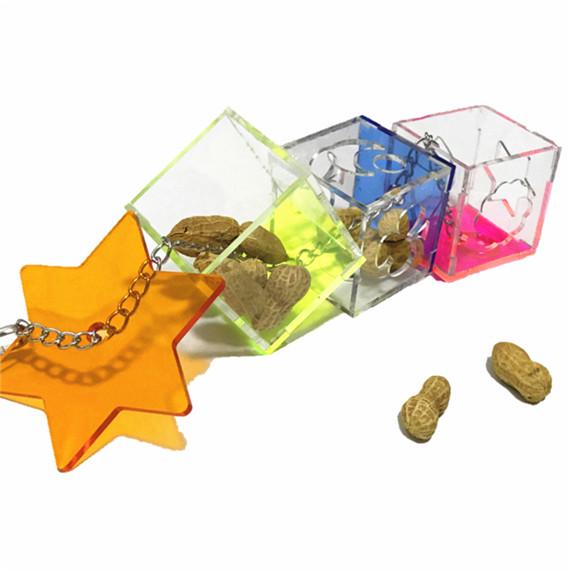 3-layer Parrot Chewing Pendant Transparent Feeding Bird Food Toy Food Feeder Star Grass Pendant Toy