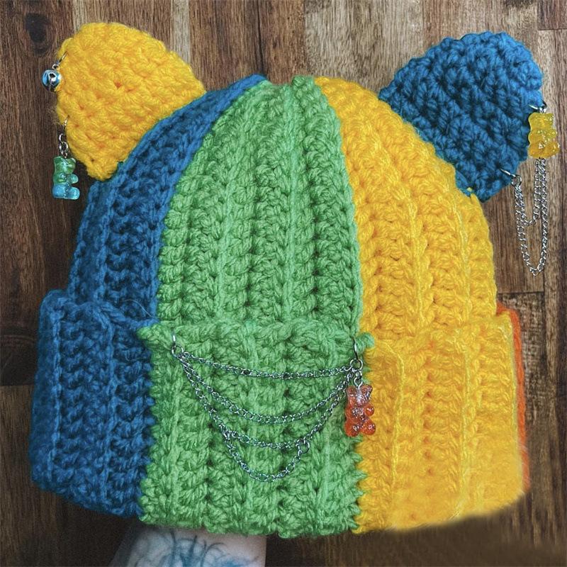 Neu Handgemachte Gehäkelte Elfenmütze Elfenmütze Eltern-kind-mütze