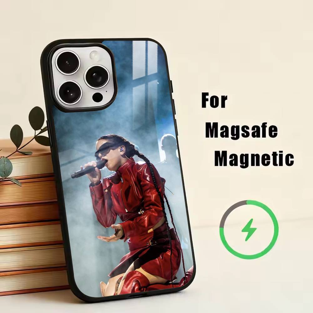 Singer R-ROSALíA Phone Case For iPhone17,16,15,14,13,12,11 Plus,Pro Magnetic For Magsafe Wireless Charging