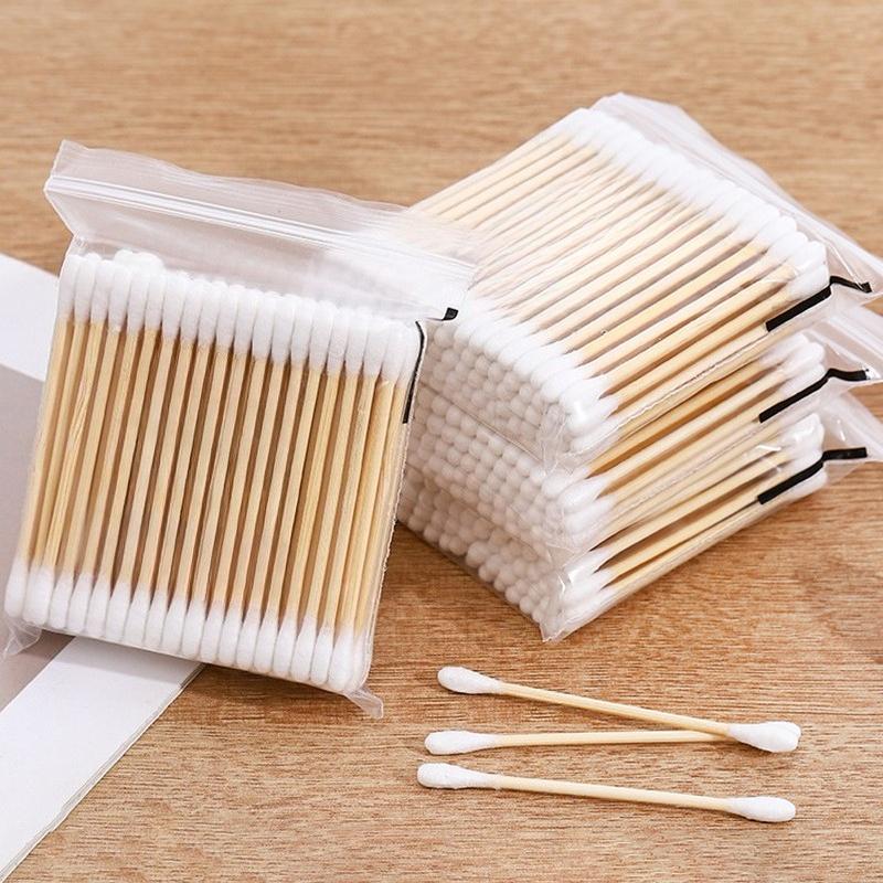 Double-ended Cotton Swabs - Precision Pointed and Rounded, Sterile Cosmetic Cotton Swabs, Makeup Remover Cotton Swabs