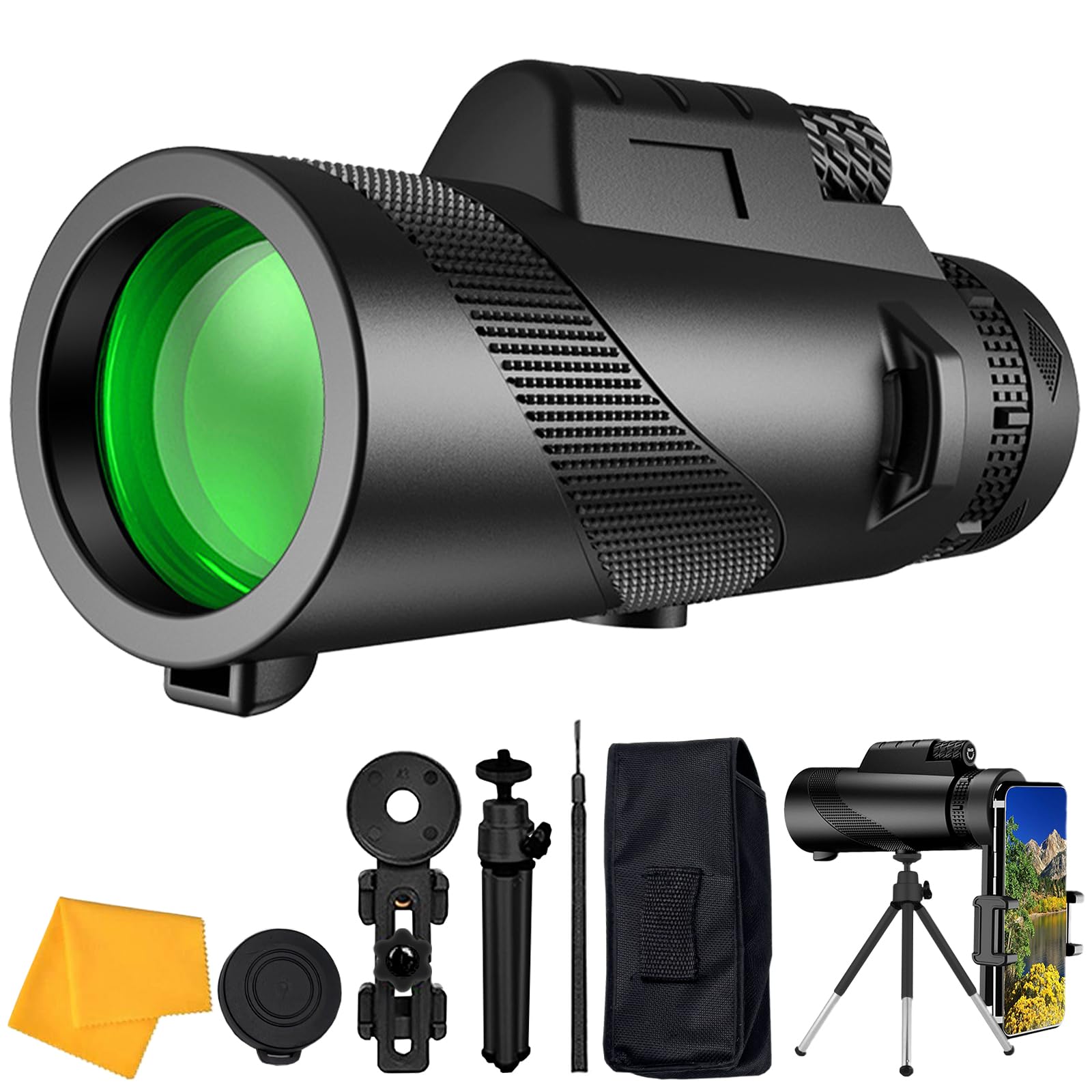 

TOBEYA 80x100 Monocular Telephoto Lens for High Smartphone BAK4 Ideal for Sports Days and Activities Smartphones, Magnification, Compatible, Prism,