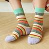 5/10 Pairs Women Double Layer Octagonal Flower Rabbit Wool Socks Autumn Winter Retro Coarse Knit Socks