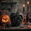 Matte Black Gothic Home Decor 3D Printed Apple Skull Tabletop Ornament, Creative Statue with Skulls, Detailed Resin Look Pla Ornaments Realistic