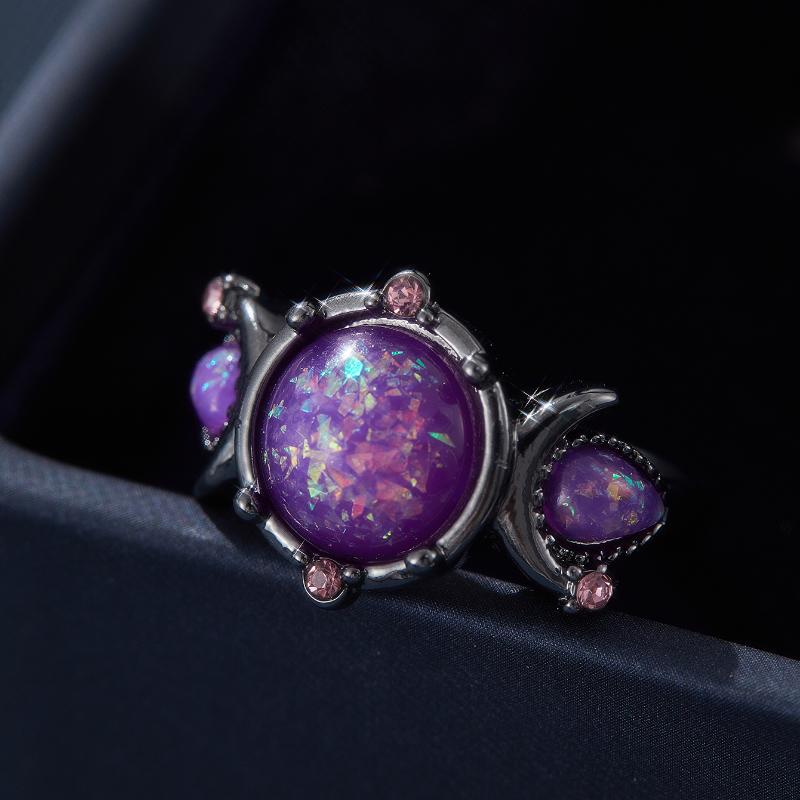 

Круглое Загадочное Фиолетовое Кольцо Опао Женское Черное Обручальное Кольцо Помолвка Вечеринка Юбилей Циркон Подарок на День Матери 7