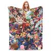 Anime Yu Gi Oh Card Blankets Blue Eyes White Dragon Cartoon Plush Novelty Soft Throw Blankets for Home Restaurant Spring Autumn