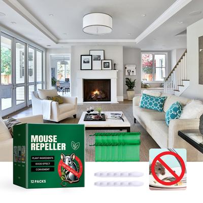 Mouse Repeller Packs with Peppermint Oil Natural Plant Ingredients 12 Packs Effective Rodent Deterrent for Home and Office Use