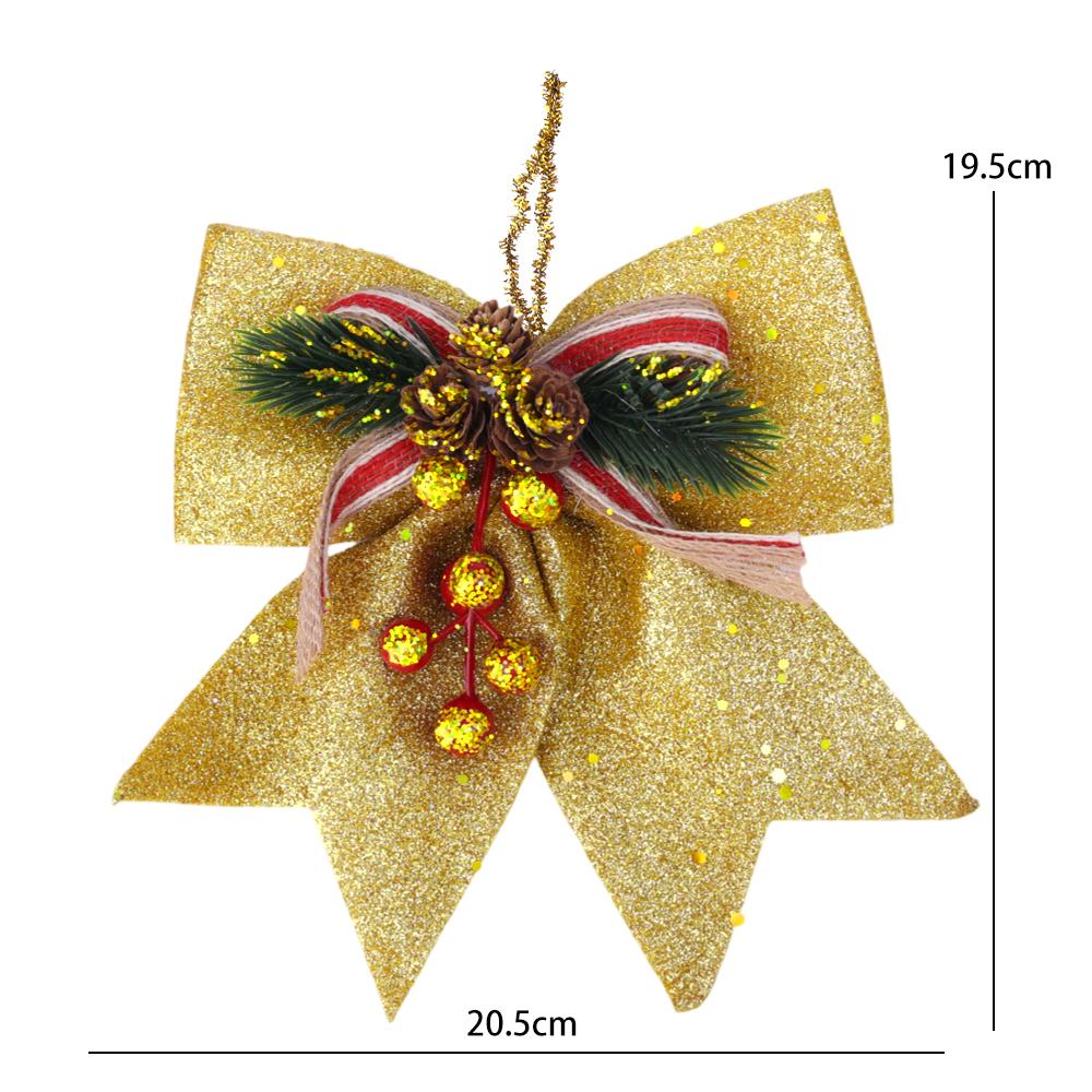 

Золотая пудра Рождественский бант бантик Украшение Подвеска для елки Рождественская DIY Вечеринка Дом Праздничная атмосфера Реквизит Декор 20.5 x 19.5 x 5cm