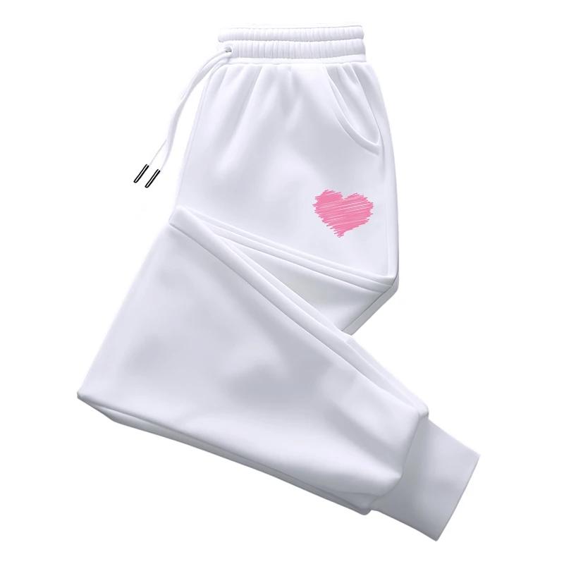 Women's Trousers High Quality Sweatpants All Season Ladies Daily Casual Sporty Jogging Pants Cute Heart Print Pants