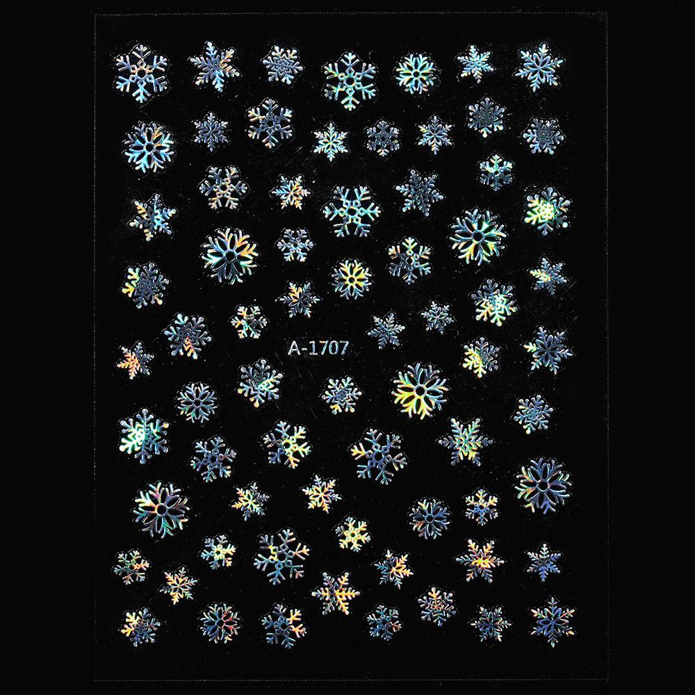 Autocolante de Crăciun 3D Laser Argint Ren & Fulg de Nea