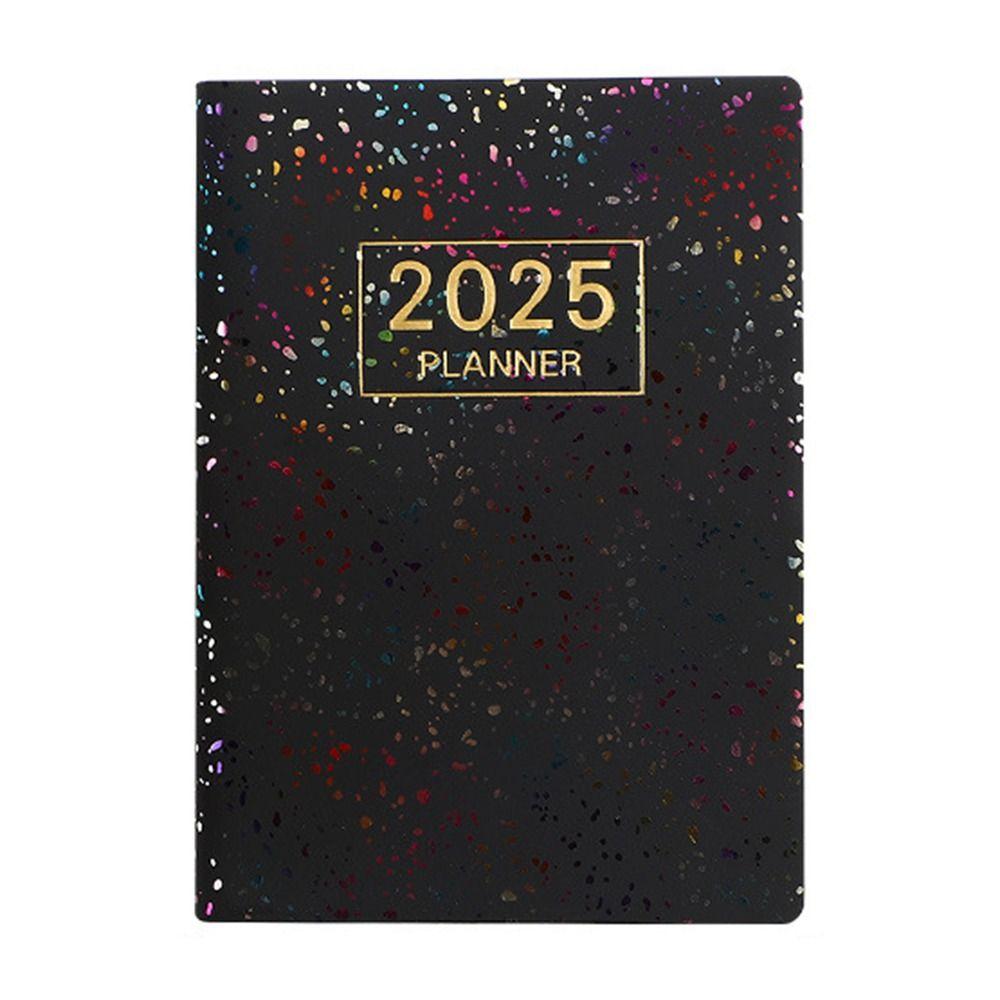 

Colorful A7 Mini Pocket Notebook English Efficiency Plan Notebook Portable 365 Days Notepad School Dazzling Black