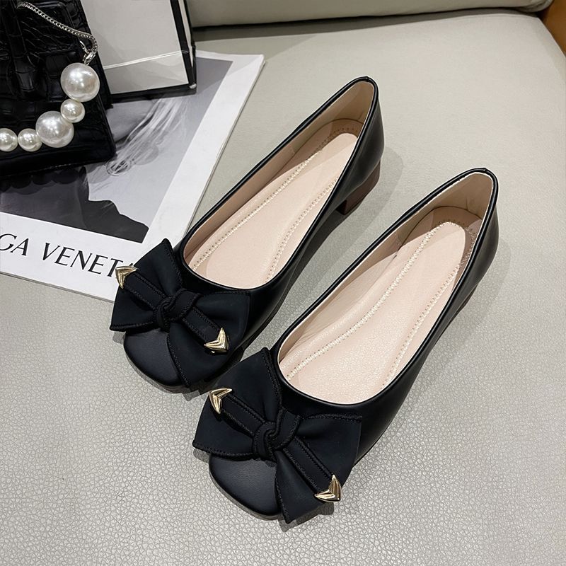 

Туфли-лодочки на плоской подошве, женские летние новые универсальные, с юбкой, с мелким вырезом, туфли Doudou женские 40 чёрный