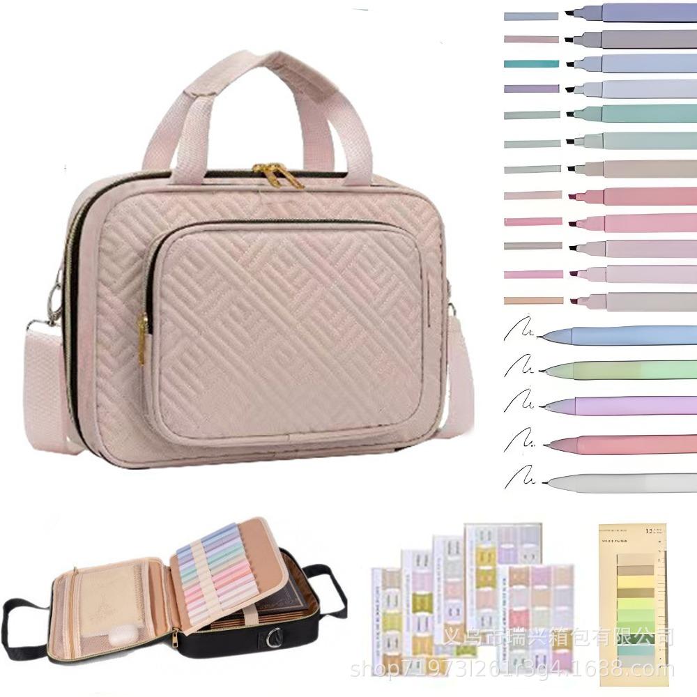 Quilted Bible Cover Case for Women Large with Pen Stickers Bible Study Supplies Protective Dust-proof Bible Cover Bag