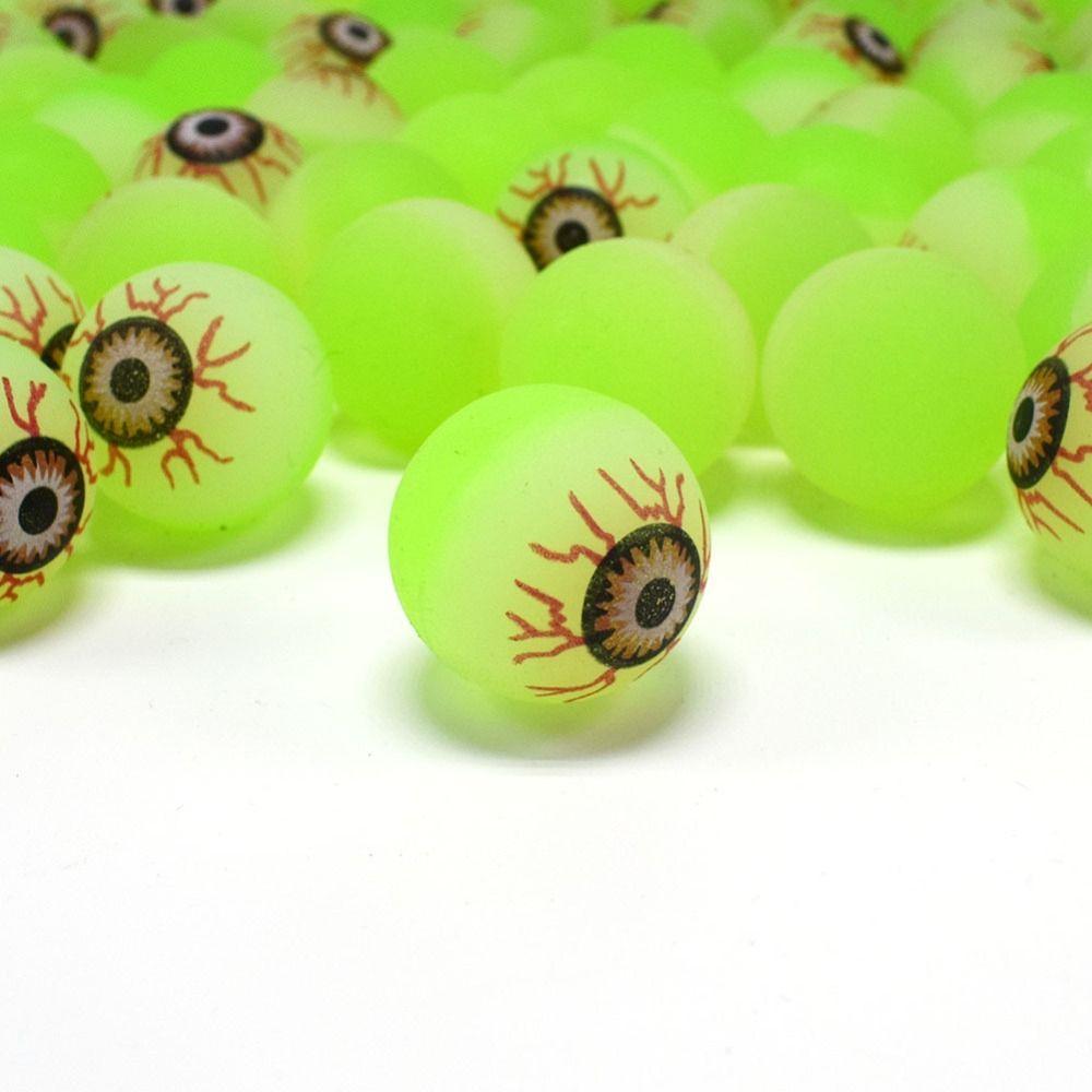 10PCS Fluorescent Bouncy Ball 30MM Halloween Toys Sensory Toy Luminous Ball  Halloween Party