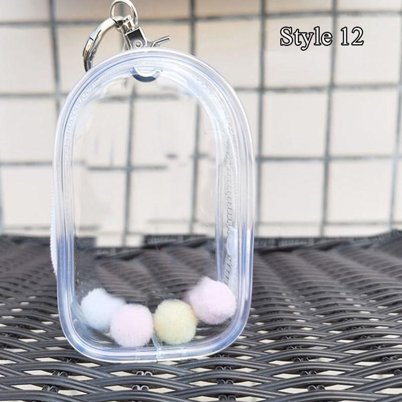 Jewelry Organizer Transparent Storage Box Pouch Mystery Box Plastic Box Cute Doll Bag Organization with Keychain Dustproof Case