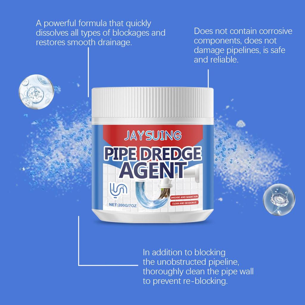 Pipe Unclogging Agent Sink Drain Kitchen Toilet Pipe Cleaning Dissolving Anti-Blocking Unclogging Powder