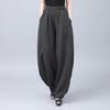 New Retro Cotton Linen Women's Plus Size Tai Chi Harem Pants - Wide Leg Lantern Trousers for Spring, Summer, and Autumn