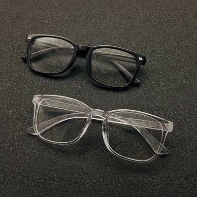 2 Pares de Monturas de Gafas Casuales Unisex Adecuadas para el Trabajo de Negocios, Estudio, Uso de TV y Ordenador Gafas Negras y Transparentes