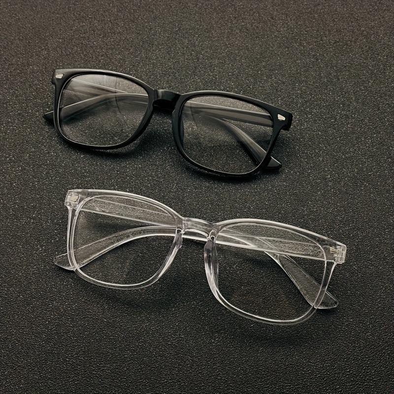 

2 пары унисекс повседневных очков, подходящих для работы, учебы, просмотра ТВ и работы за компьютером, черные и прозрачные очки