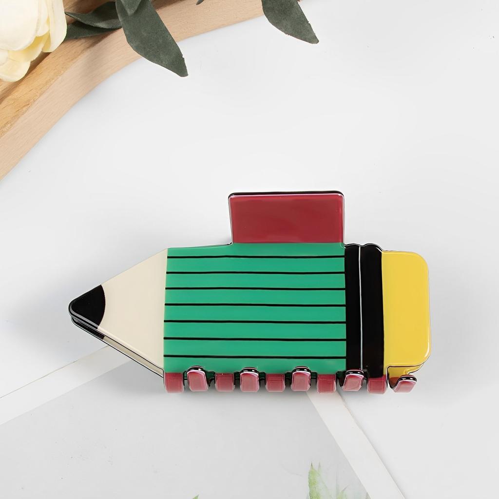 Creative Women's Shark Clip Cartoon Cute Pencil Shaped Ponytail Clip Home Travel Festival Party Lazy Style Hair Accessories
