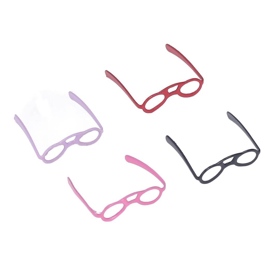4 Stück 1:12 Puppenhaus Brillen Niedlich Simuliert DIY Miniatur Puppenbrillen Dekoration Zubehör Geschenk