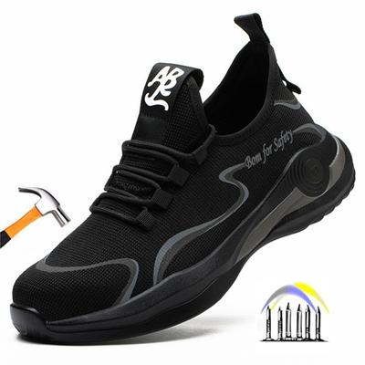 Chaussures de travail pour hommes, bottes de sécurité légères, chaussures de sécurité confortables pour hommes, baskets de travail de sécurité antidérapantes anti-perforation avec embout en acier