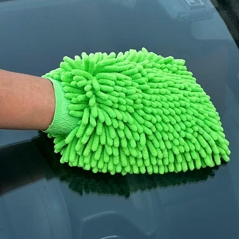 

Microfiber Chenille Lint-Free Non-Scratch Car Wash Gloves & Cloth Set 25x20 cm